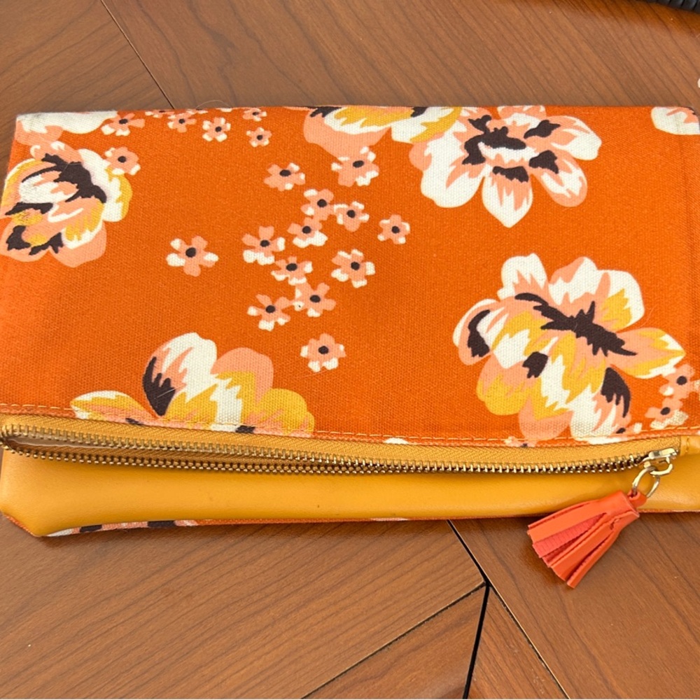 Rachel Pally Orange Floral Clutch